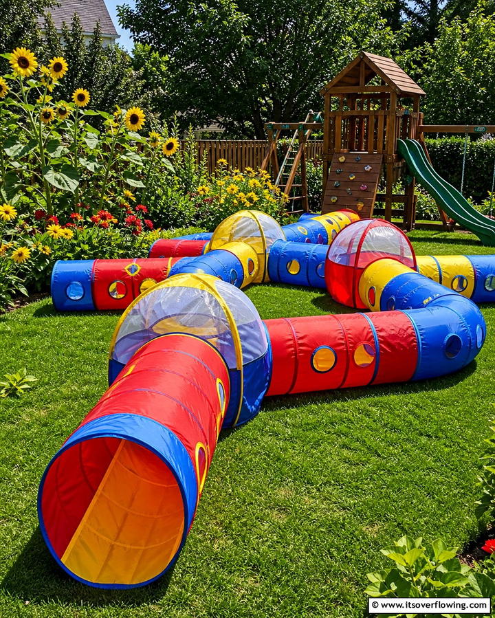 Crawl Tunnel Adventure - 25 Backyard Playground Ideas for Kids