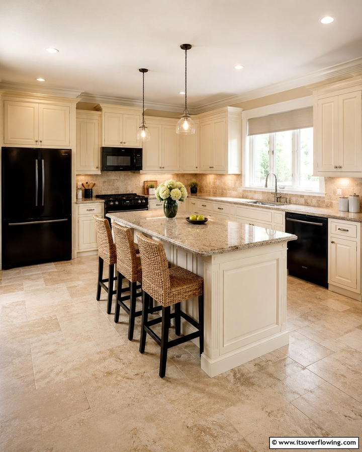 Cream Cabinets - 20 What Color Cabinets Go With Black Appliances
