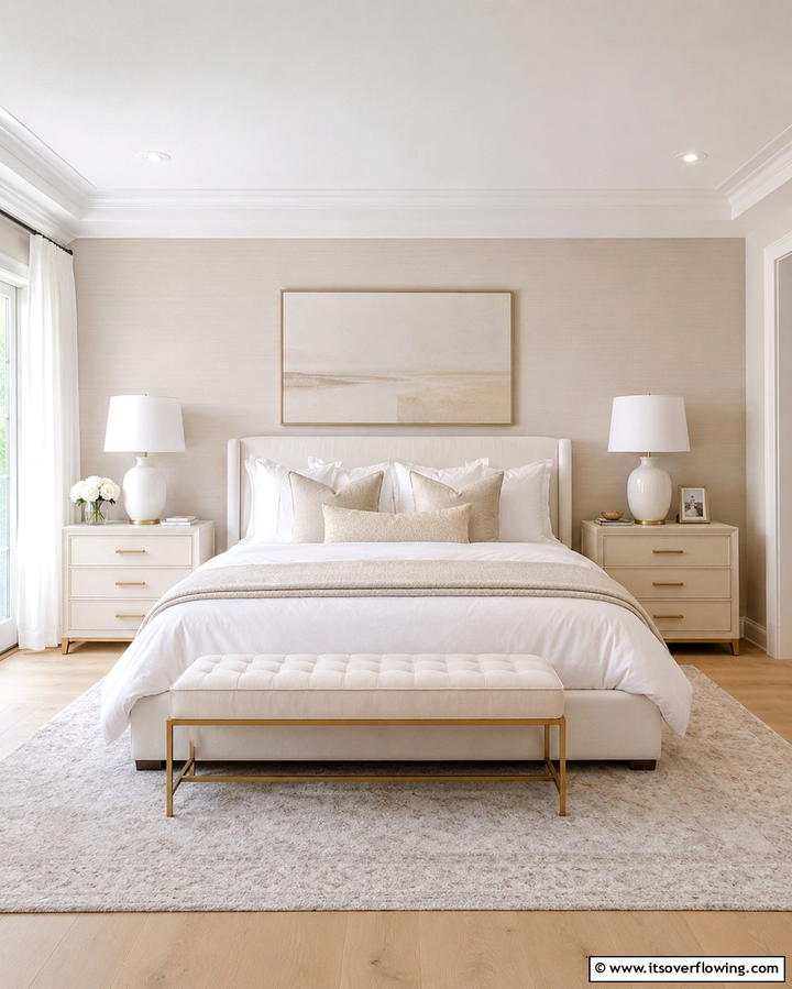 Cream Pillows for Layering - 20 White and Cream Bedroom Ideas for a Serene Retreat