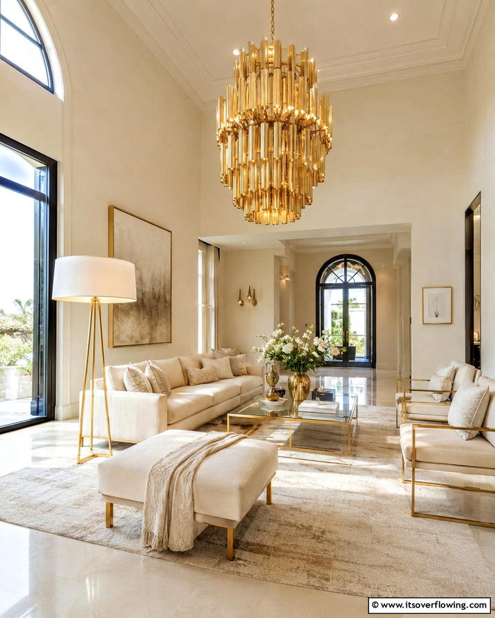 Cream and Black Contrast - 25 Cream Living Room Ideas for Elegant Spaces