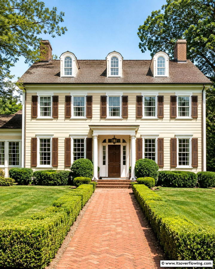 Cream and Brown with White Trim - 25 Cream and Brown House Exterior Ideas for Warmth