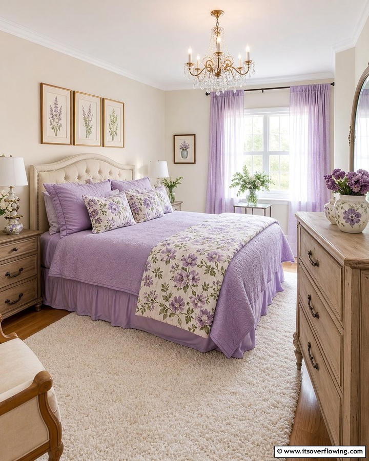 Cream and Lavender Duo - 20 Pastel Bedroom Ideas for a Soft and Serene Space