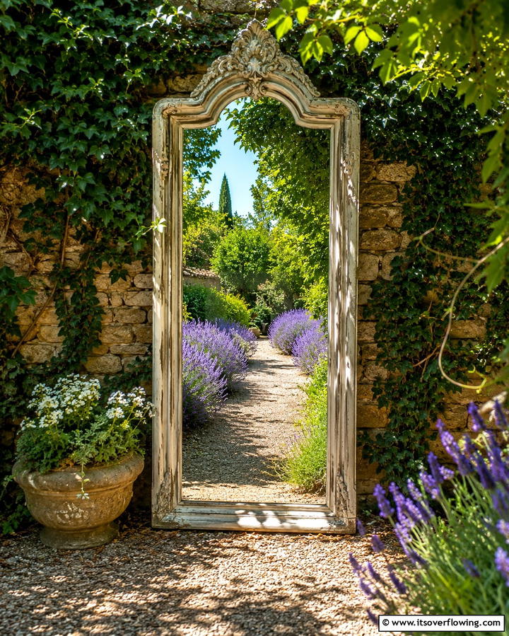 Create Illusions With Doorway Mirrors - 25 Garden Mirror Ideas to Enhance Outdoor Spaces