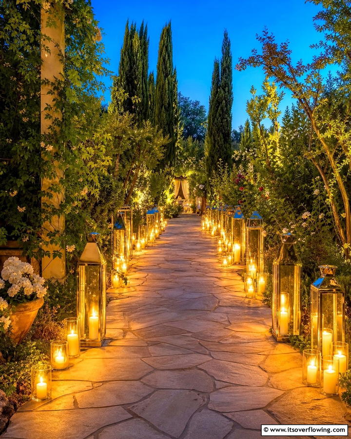 Create a Candle Lit Pathway - 25 Decorating With Candles Ideas for a Warm and Inviting Home