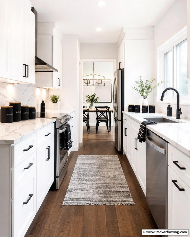 Create a Cohesive Look with Matching Accessories - 25 Small Galley Kitchen Ideas on a Budget