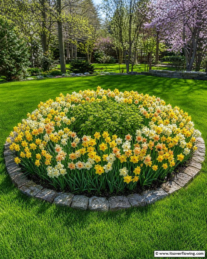 Create a Daffodil Island Bed - 20 Beautiful Daffodil Garden Ideas for a Spring Bloom