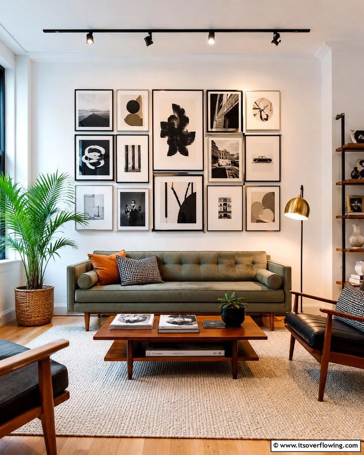 Create a Gallery Wall - 25 Simple Living Room Ideas for a Cozy and Inviting Space
