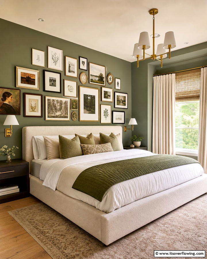 Create a Gallery Wall in the Longer Section - 20 L-shaped Bedroom Layout Ideas for Optimal Space Use