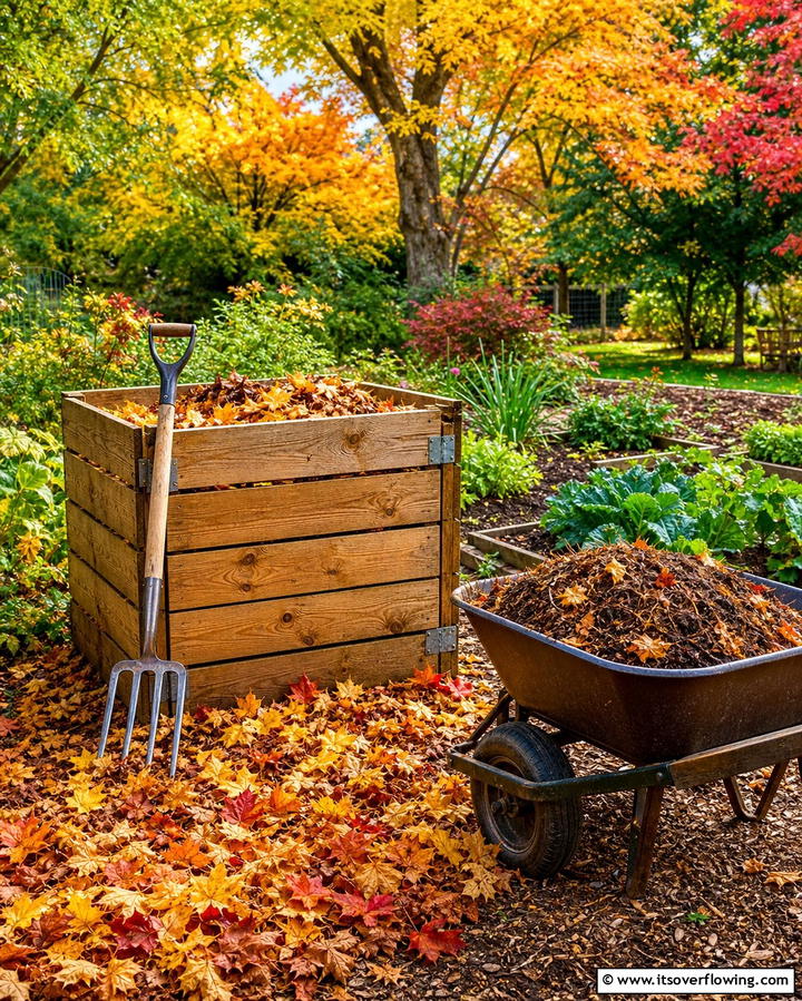 Create a Leaf Mulch Compost Area - 25 Fall Garden Ideas to Beautify Your Outdoor Space