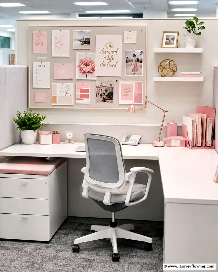 Create a Mini Bulletin Board - 25 Cubicle Decor Ideas to Personalize Your Workspace