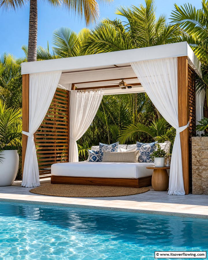 Create a Poolside Cabana - 20 Pool Privacy Ideas to Enhance Your Outdoor Space