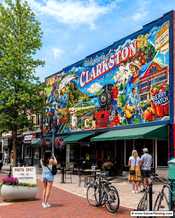 Create a Professional full size outdoor photograph of a small town mural roa - 20 Small Town Murals to Brighten Your Community