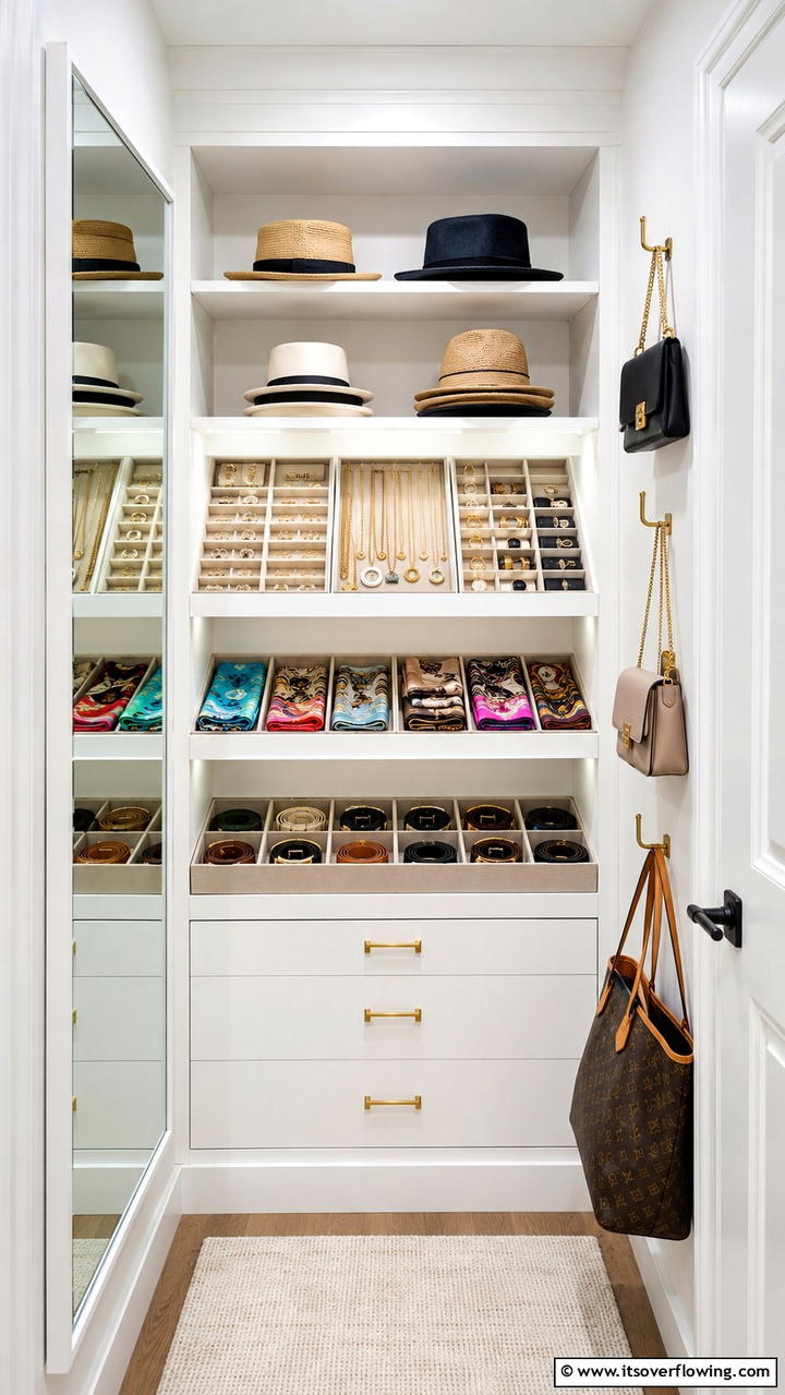 Creating a Dedicated Accessory Organizer - 30 Smart Hall Closet Organization Ideas for Maximized Space