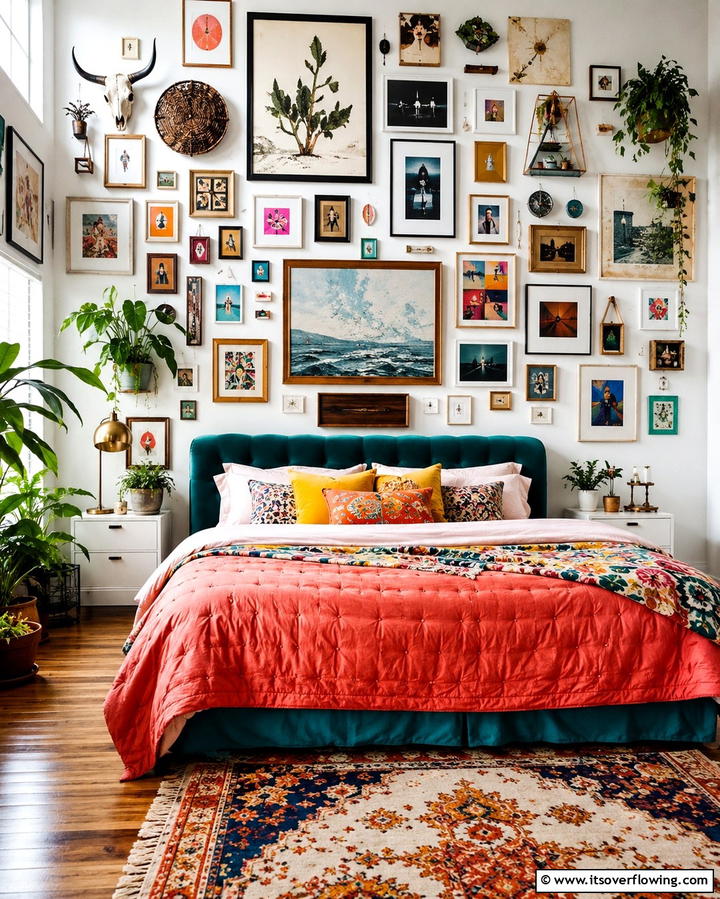 Creating a Gallery Wall - 25 Eclectic Bedroom Ideas to Inspire Your Space