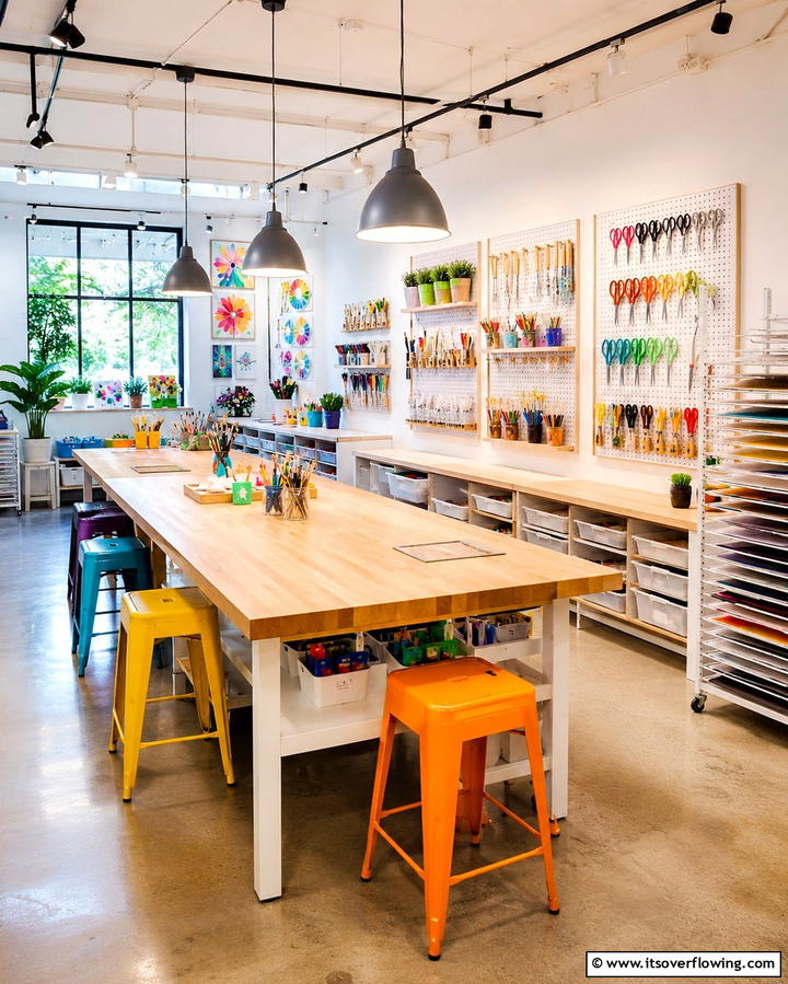 Creative Arts and Crafts Zone - 30 Homeschool Room Ideas- Functional Learning Spaces at Home