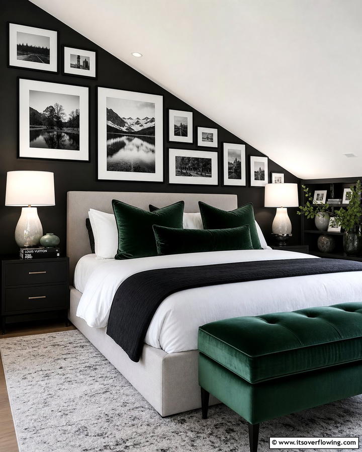 Creative Artwork Placement - 25 Low Sloped Ceiling Bedroom Ideas for Unique Spaces