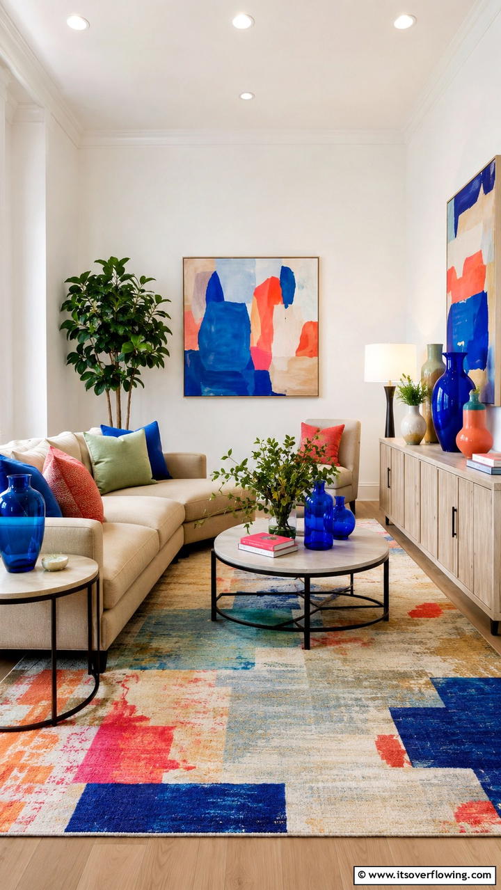 Creative Color Accents - 30 Beige Couch Living Room Ideas for Neutral Elegance