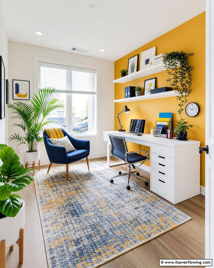 Creative Color Schemes - 21 Small Office Ideas to Maximize Productivity in Tight Spaces