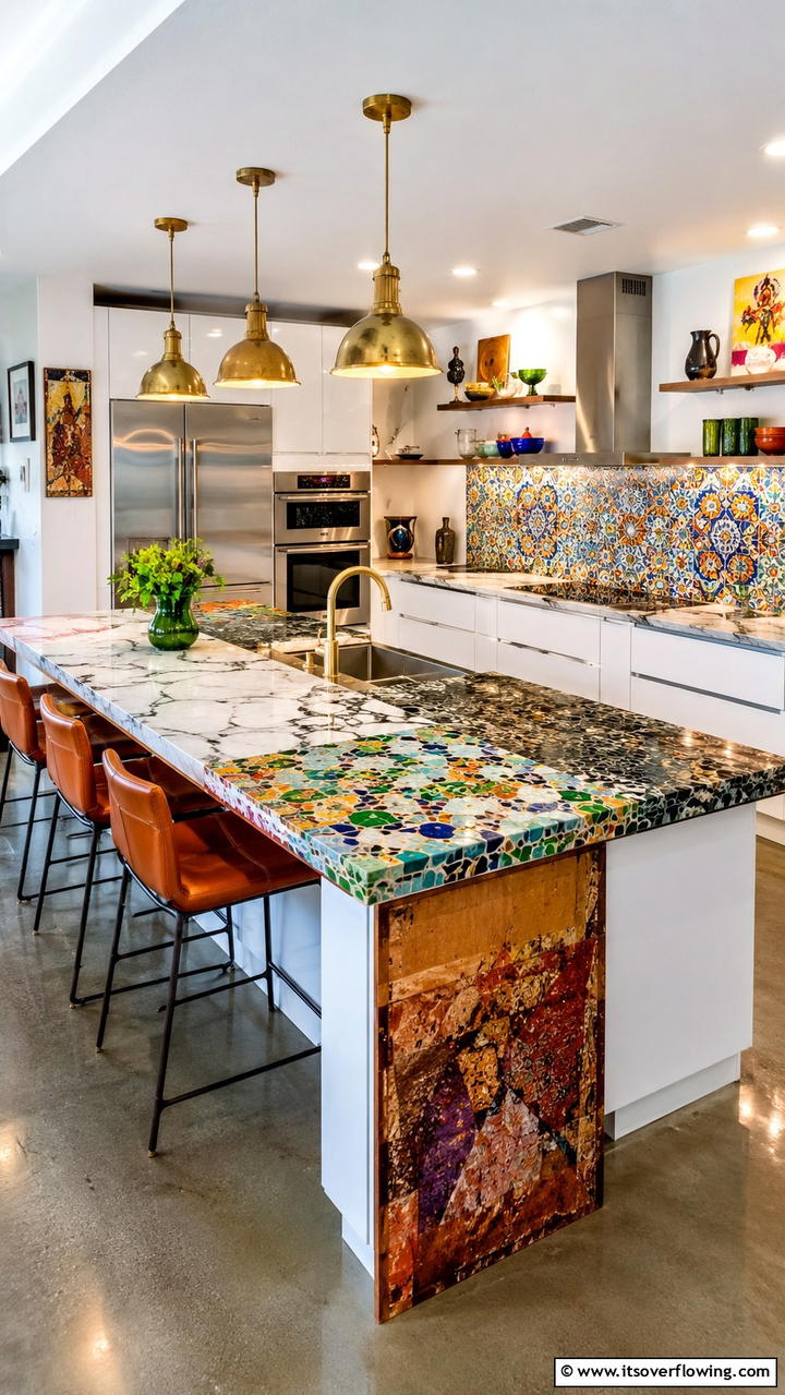 Creative Countertop Collage - 30 Eclectic Kitchen Ideas for Bold Design Lovers