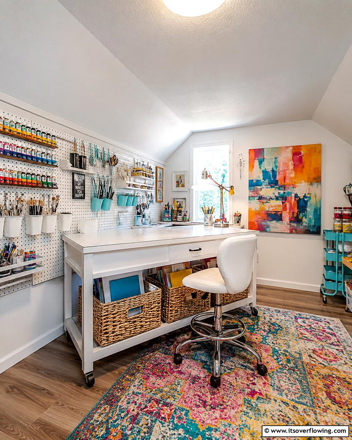 Creative Craft Room - 25 Low Ceiling Small Attic Room Ideas for Cozy Living