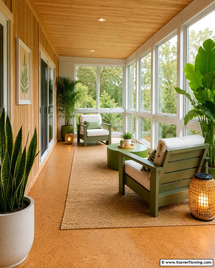 Creative Crafting Corner - 30 Enclosed Porch Ideas for Year-Round Outdoor Living Comfort