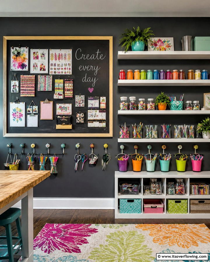 Creative DIY Craft Wall Display - 30 Organized Craft Room Ideas for Creative Spaces at Home