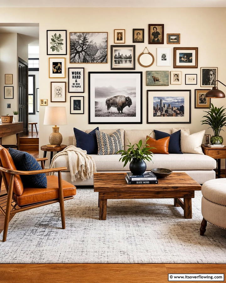 Creative Gallery Wall Display - 21 Innovative Blank Wall Ideas to Maximize Your Space