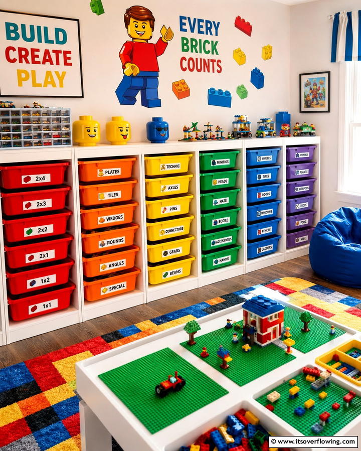 Creative Lego Bin Organization - 30 Creative Lego Storage Ideas to Organize Kids’ Spaces