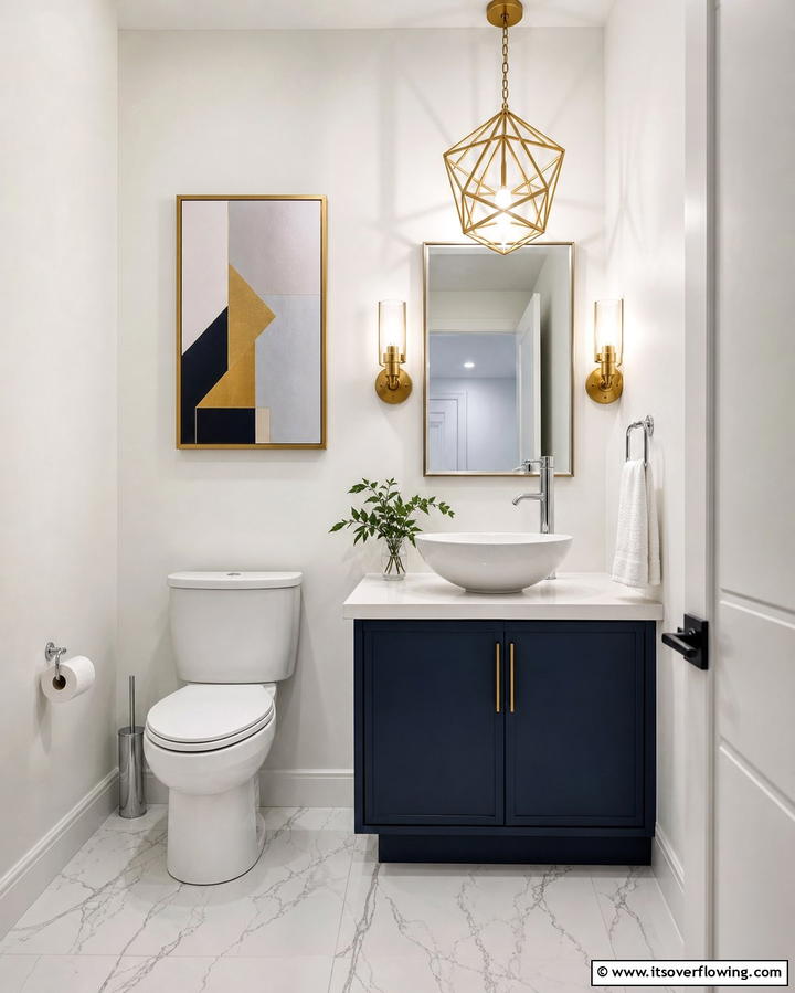 Creative Lighting Fixtures - 25 Downstairs Toilet Ideas for Small Spaces