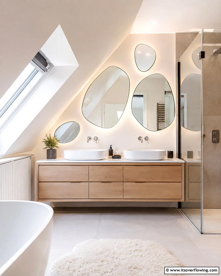 Creative Mirror Installations - 30 Attic Bathroom Ideas for Space-Saving Luxury