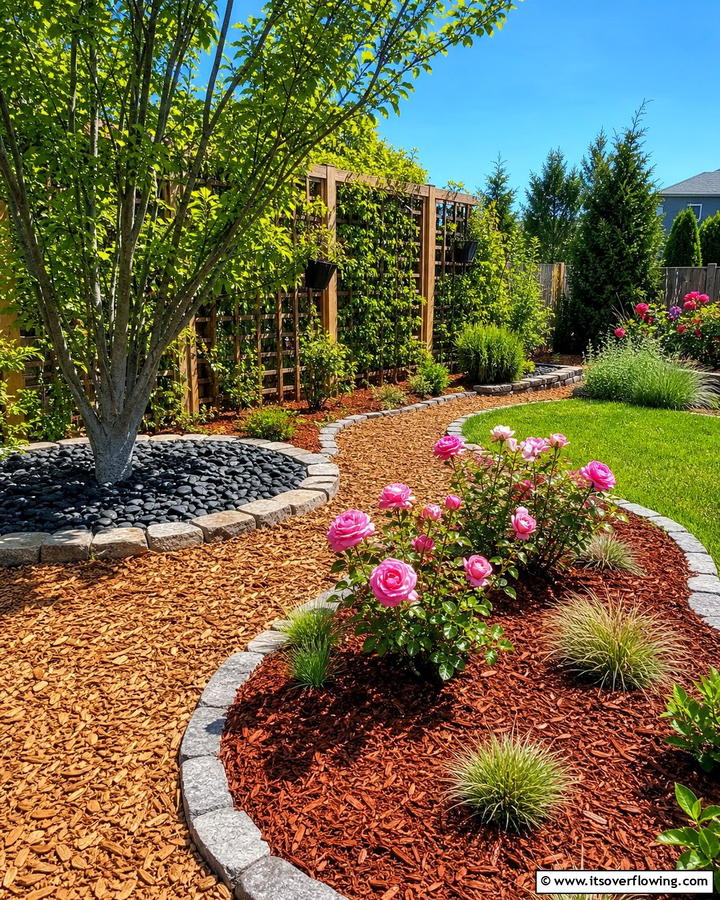 Creative Mulch Designs - 21 Cheap Backyard Makeover Ideas on a Budget