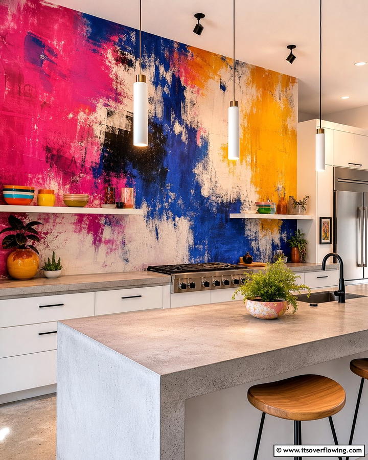 Creative Mural Walls - 21 Colorful Kitchen Ideas to Energize Your Cooking Space