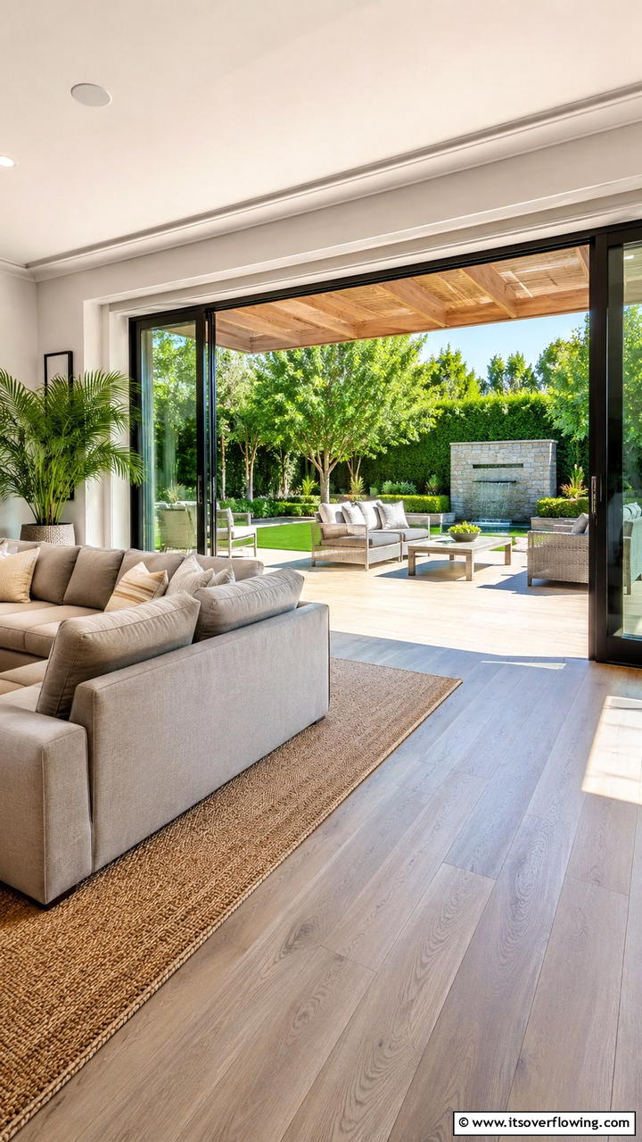 Creative Outdoor Connections - 30 Grey and Beige Living Room Ideas- Warm Minimalist Designs