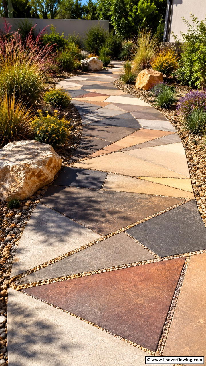Creative Paver Walkway - 30 Desert Landscape Ideas for Low-Water Gardens