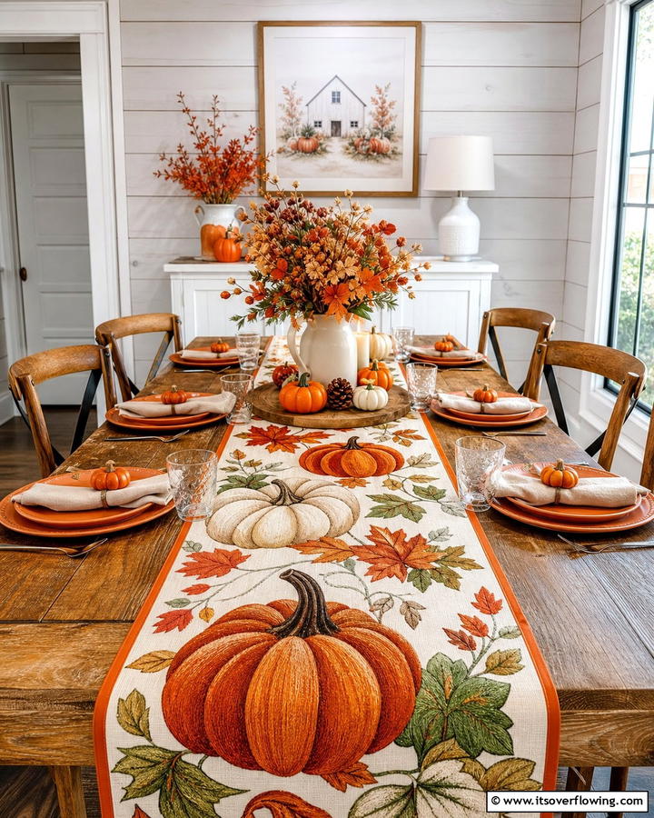Creative Pumpkin Table Runners - 21 Pumpkin Decor Concepts for Autumn-Inspired Home Styling