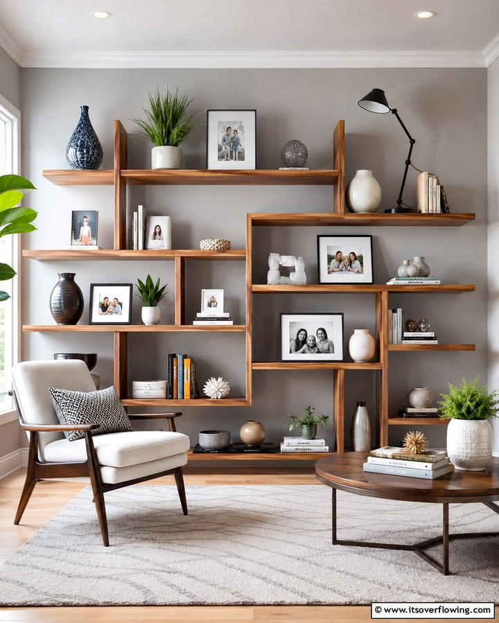 Creative Shelving Units - 30 Family Photo Wall Ideas to Display Memories