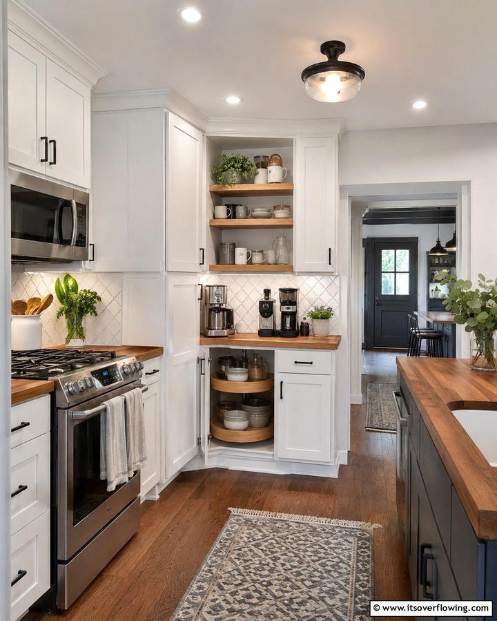Creative Use of Corner Spaces - 20 Townhouse Kitchen Ideas for Small Spaces