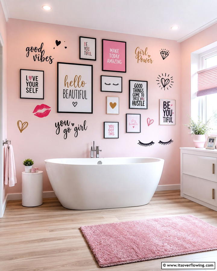 Creative Wall Art and Decals - 25 Teen Bathroom Ideas for a Stylish and Functional Space