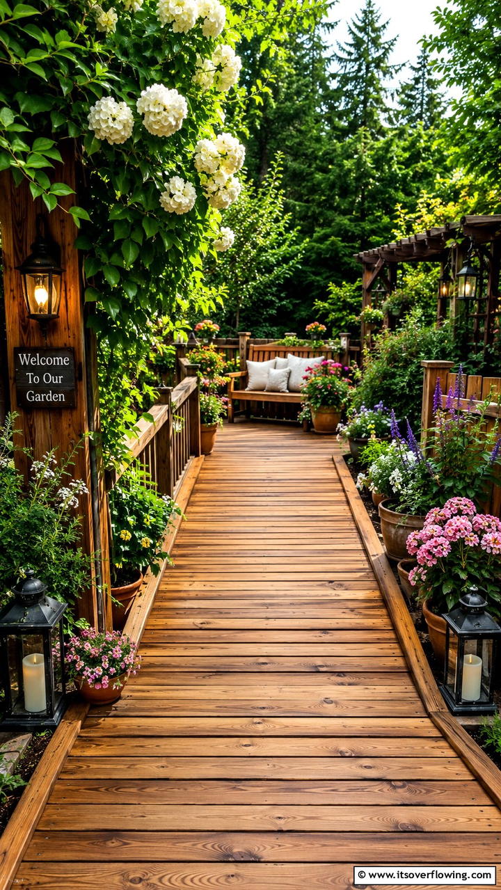 Creative Wooden Footpath - 30 Stunning Garden Path Ideas to Guide Your Landscape