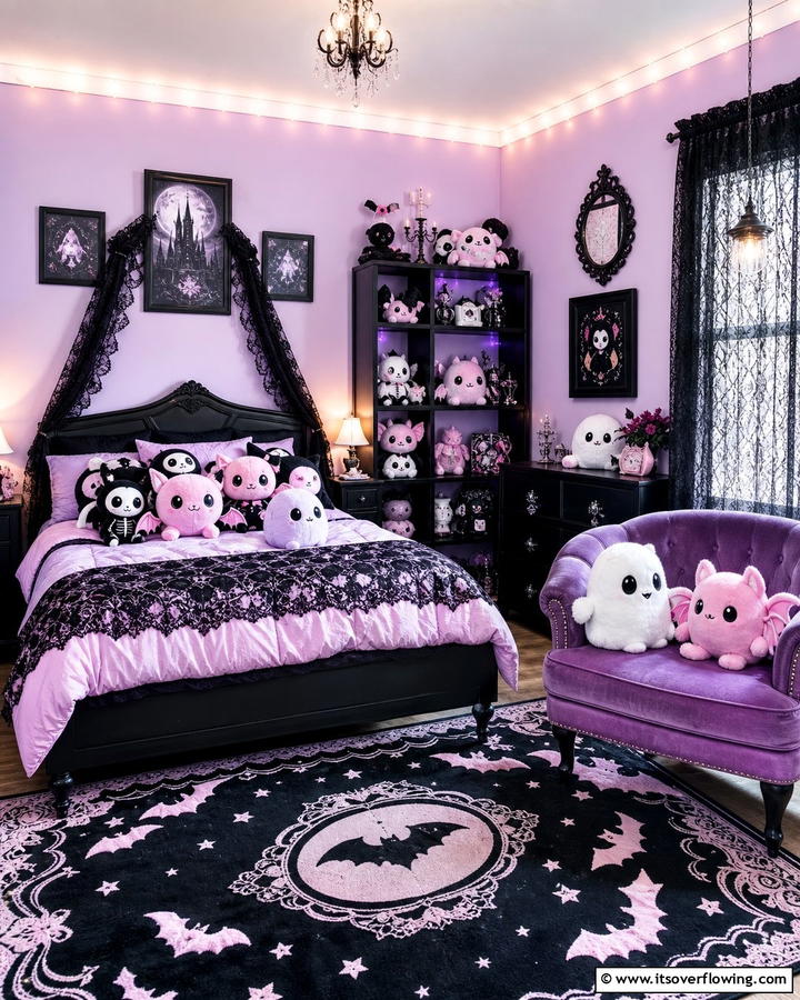 Creepy Cute Plushies - 20 Pastel Goth Bedroom Ideas for a Unique Aesthetic