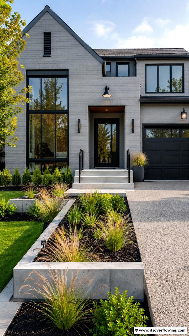 Crisp Cement Gray - 30 Exterior Brick Paint Color Ideas for Curb Appeal