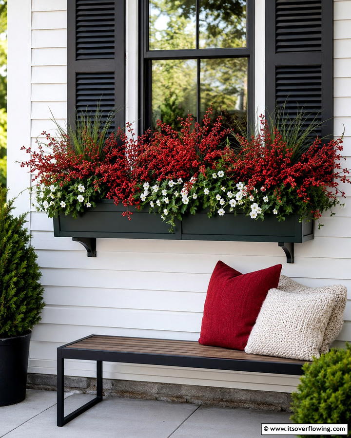Crisp Cranberry Charm - 30 Fall Window Box Ideas for Autumn-Inspired Floral Displays