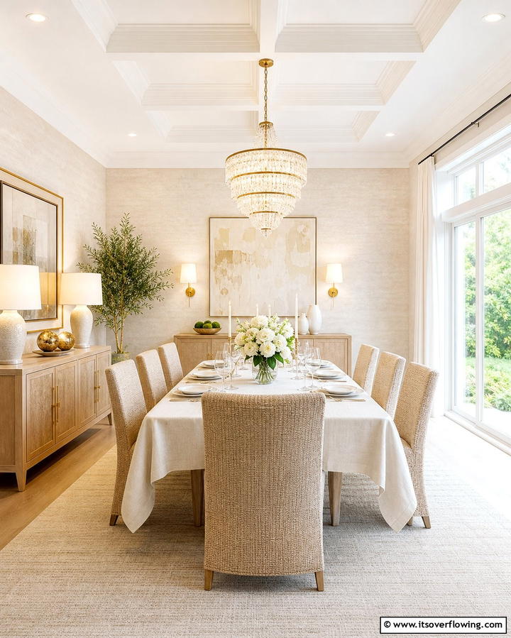 Crisp Ivory Dining Room - 25 Monochromatic Color Schemes for Rooms