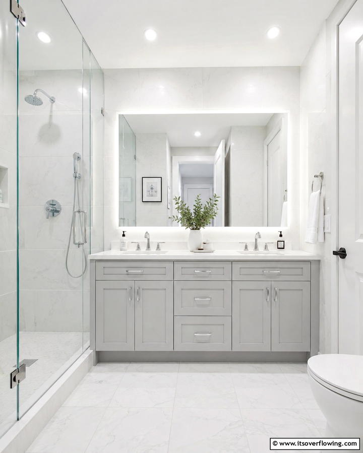 Crisp Light Gray Cabinets - 25 Bathroom Cabinet Color Ideas for a Fresh Look