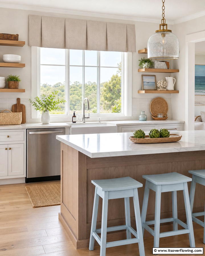 Crisp Linen Valances - 25 Kitchen Valance Ideas to Add Style and Privacy