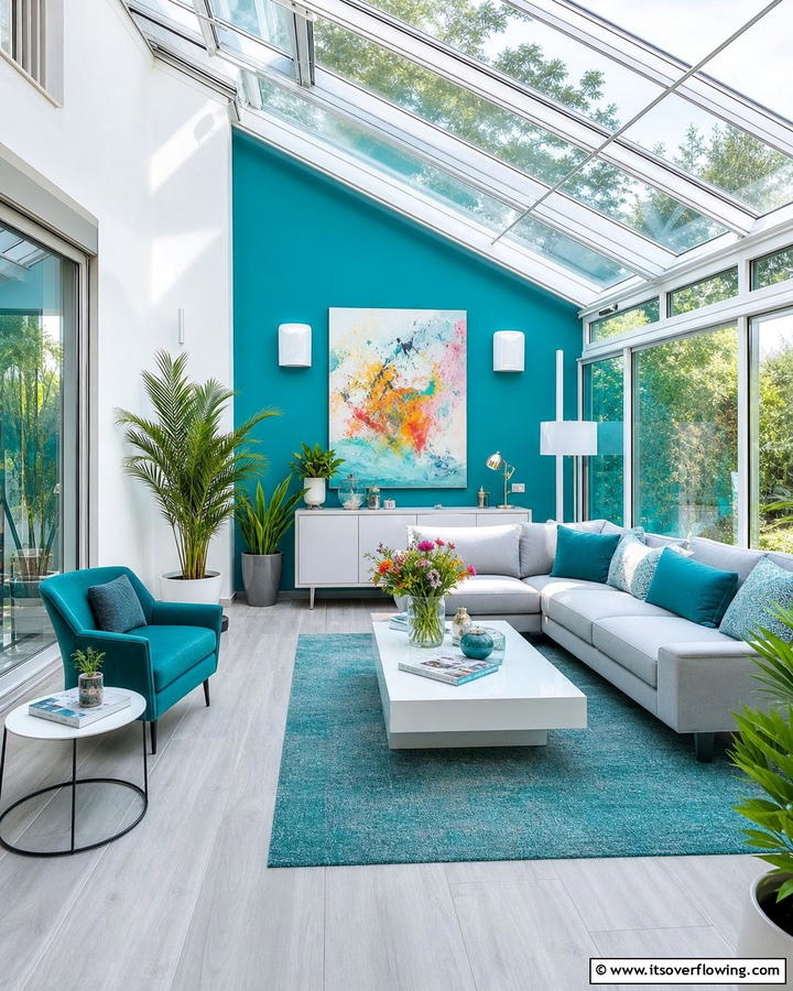Crisp Teal Accents - 20 Sunroom Color Ideas to Brighten Your Space