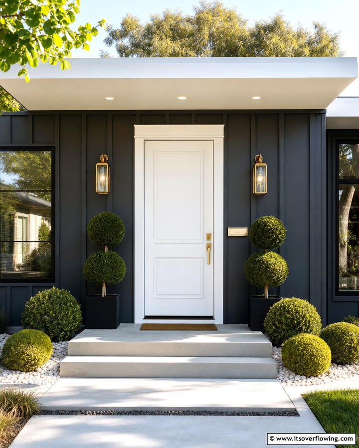 Crisp White - 30 Retro Mid-Century Front Door Colors to Boost Curb Appeal