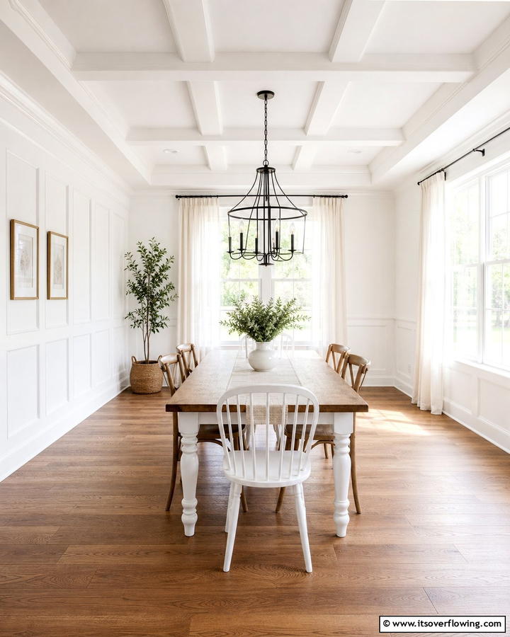 Crisp White Classics - 21 Dining Room Paint Colors for a Cozy Atmosphere