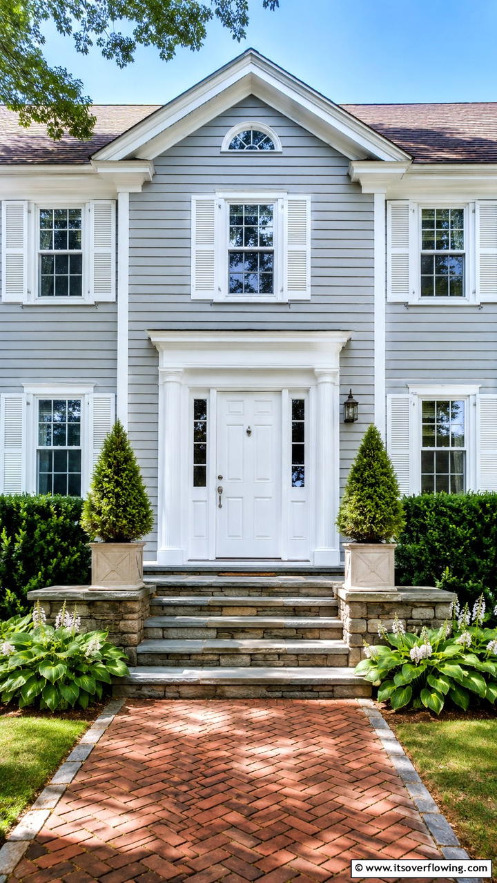 Crisp White Front - 30 Colonial Front Door Ideas to Enhance Your Home’s Charm