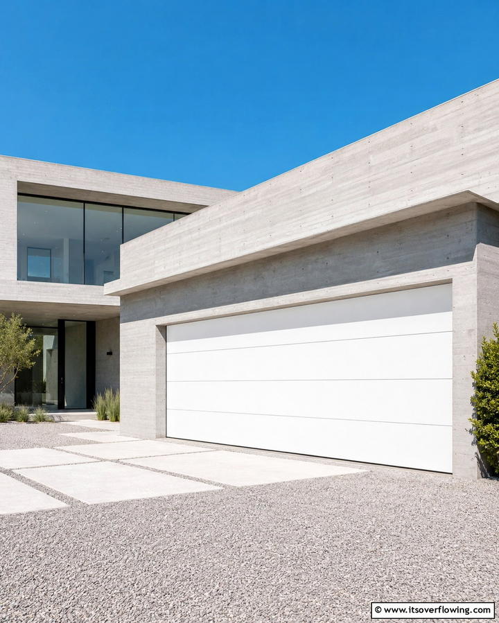 Crisp White Minimalism - 25 Garage Door Paint Ideas to Boost Curb Appeal